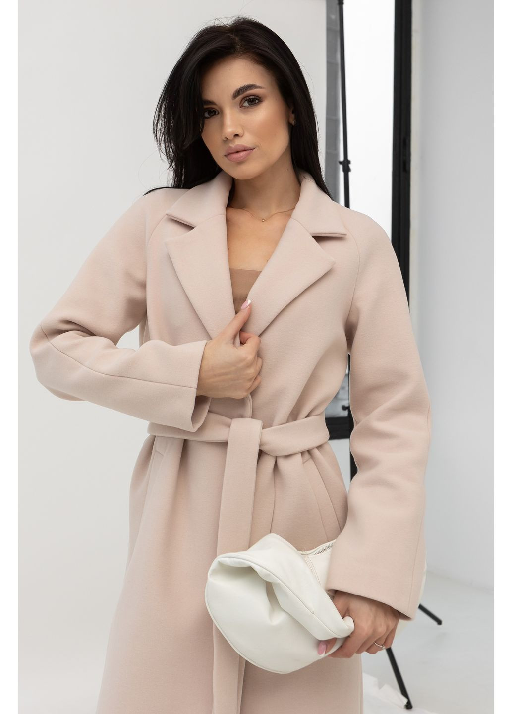 Молочне Пальто зимове C69 однобортне CHICLY