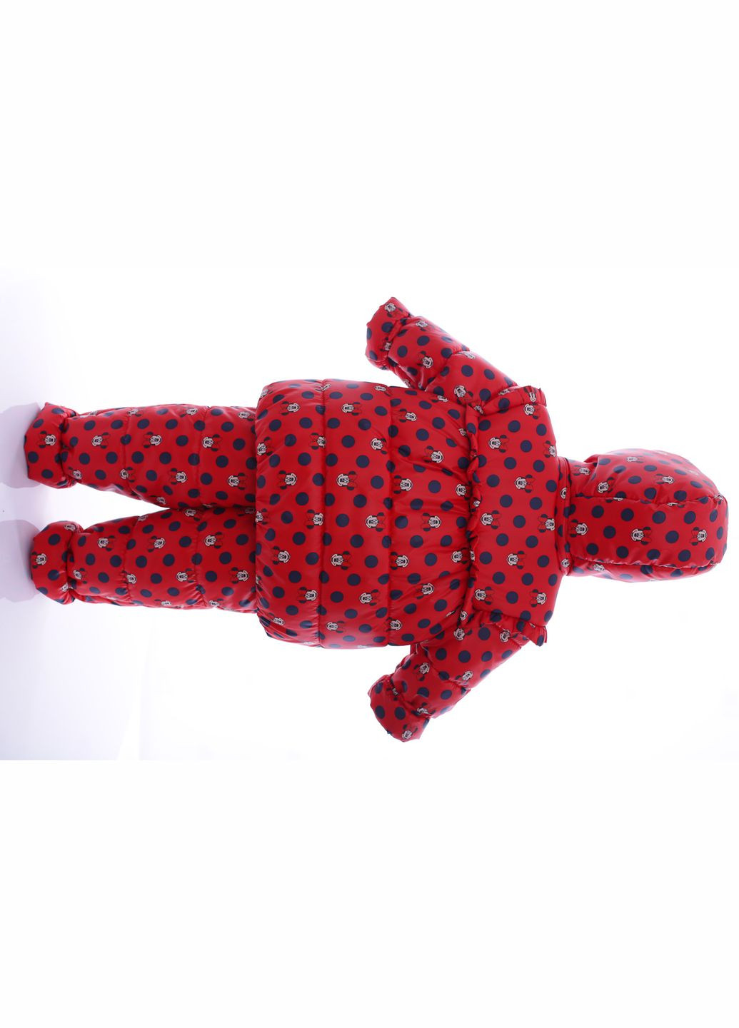 Червоний демісезонний комбінезон для дівчинки на холлофайбері з принтом мінні в горох малюк червоний 86 см (41298) BABYKROHA