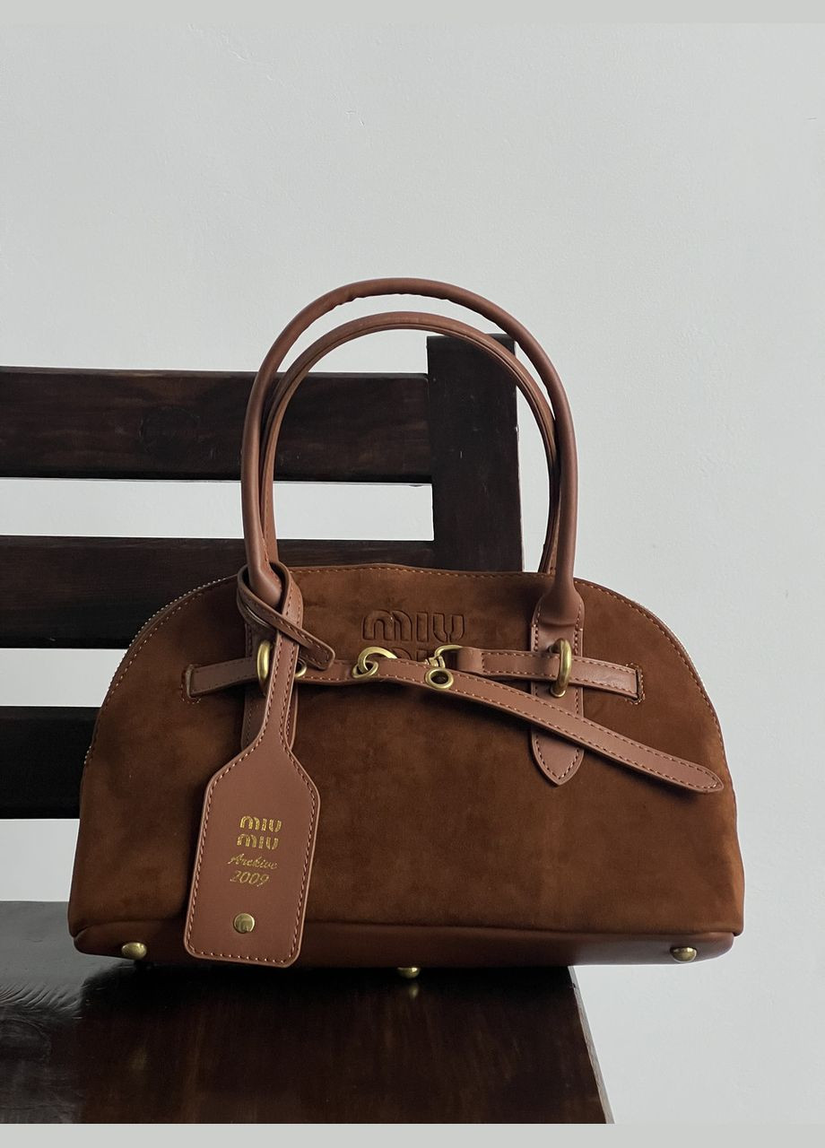 Сумка жіноча карамельний замш через плече No Brand (322464193)