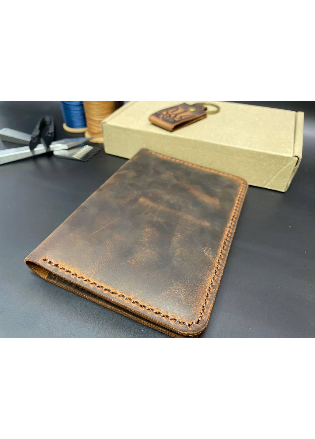 Портмоне для Документів із Натуральної Шкіри Обкладинка для Паспорта Докхолдер Набір + Брелок колір No Brand (356508859)