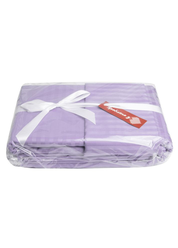 Постільний комплект євро сатин у смужку бавовна натуральна тканина набір постільного бузок IDEIA (316592107)