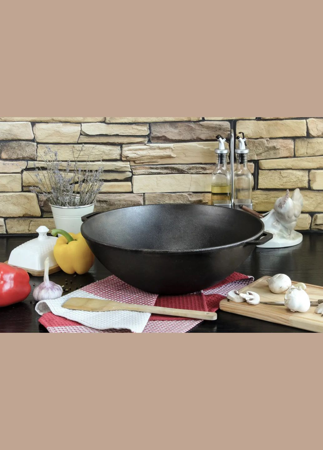 Сковорода-вок чавунна W36 8 л 36 см Brizoll (347247506)