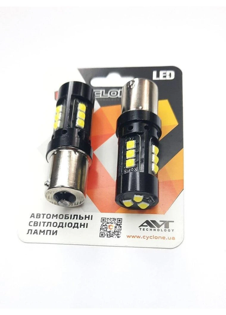 2шт. Лампочка 12-32V с больш. цок. 15LED 1 конт. S25-077 CAN 3030-15 500Lumen WS (394053068)