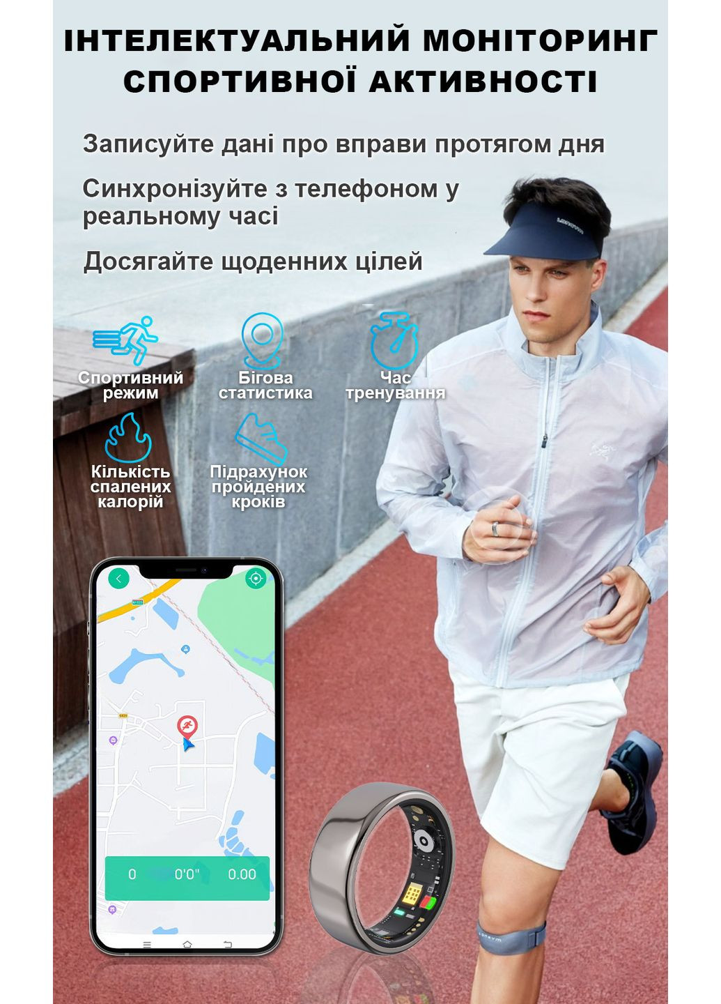 Розумне кільце трекер сну під обхват пальця 54-70мм (1195-02) Somni Ring (369550340)