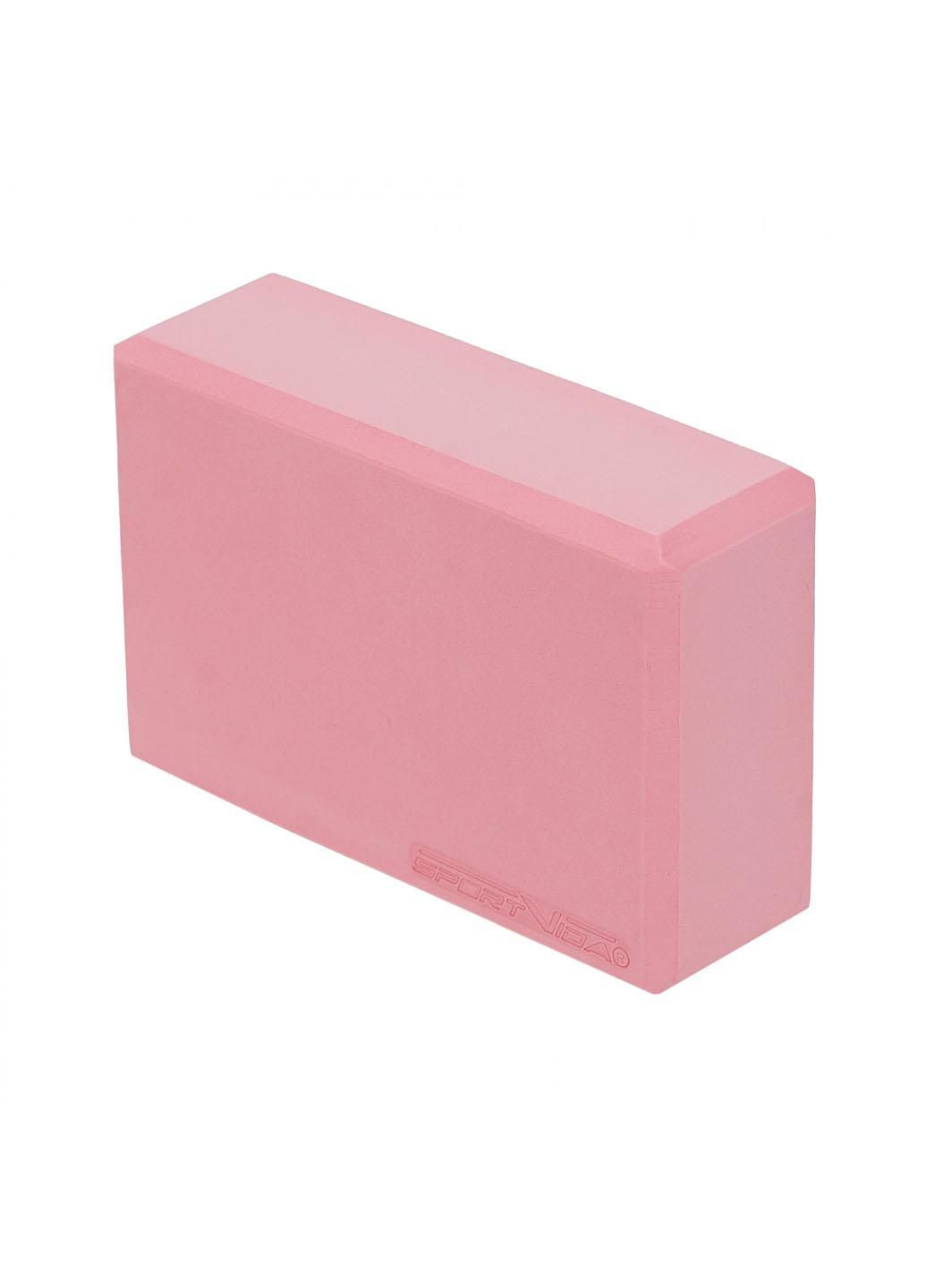 Блок для йоги EVA 23 x 15 x 7.6 см SV-EZ0066 Pink SportVida (278567864)