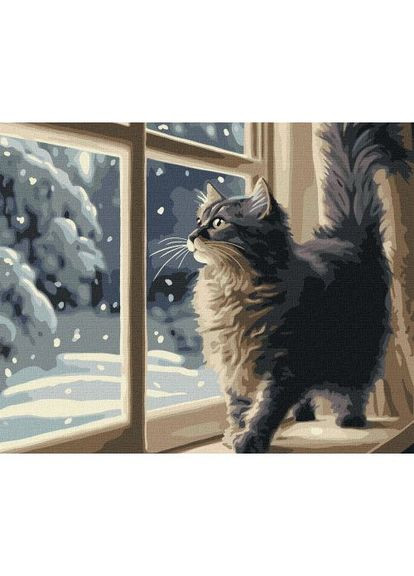 Картина по номерам "Снегопад за окном" 40х50 см Ідейка (369729413)