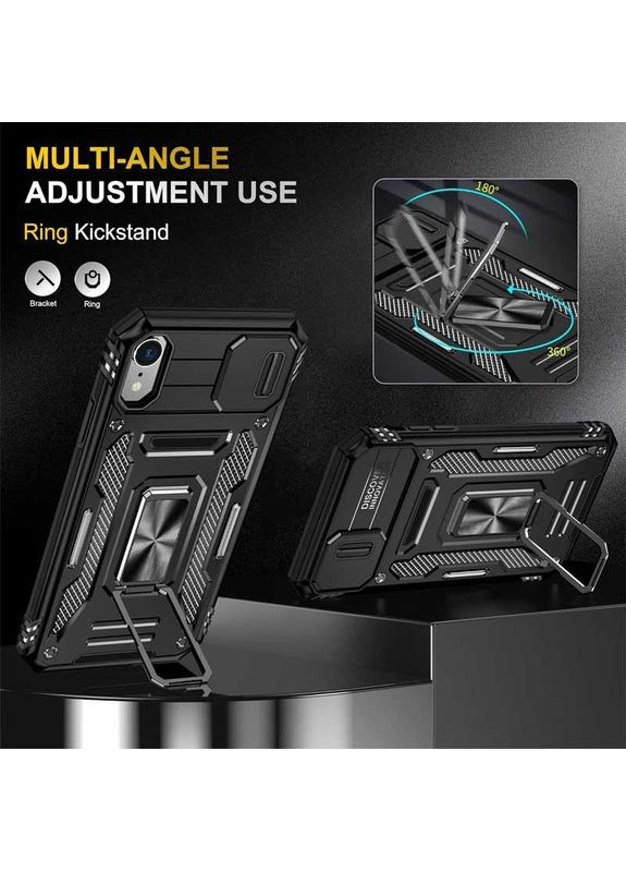 Ударостійкий чохол Camshield Army кільце для Apple iPhone XR (6.1") Чорний Epik (372499704)