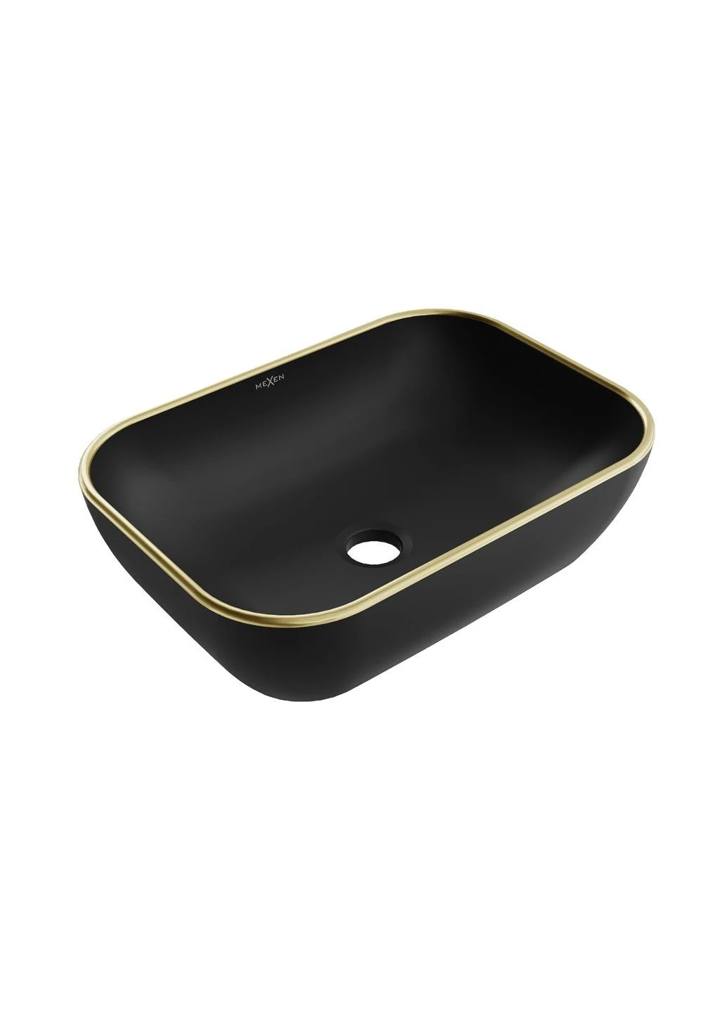 Умывальник (раковина) MEXEN RITA BLACK MATT GOLD EDGE накладной MEX (401881530)