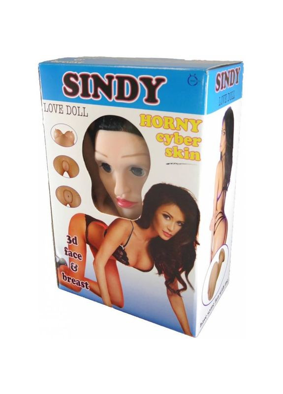 Надувна лялька "SINDY 3D" із вставкою з кібершкіри та вібростимуляцією Boss Series (292117947)