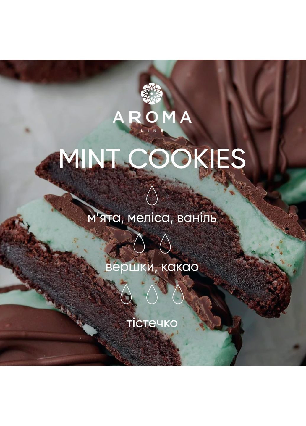 Аромат/Одушка MINT COOKIES 500гр для изготовления свечей и аромадиффузоров с ароматом мятного печенья. Aroma (316649260)
