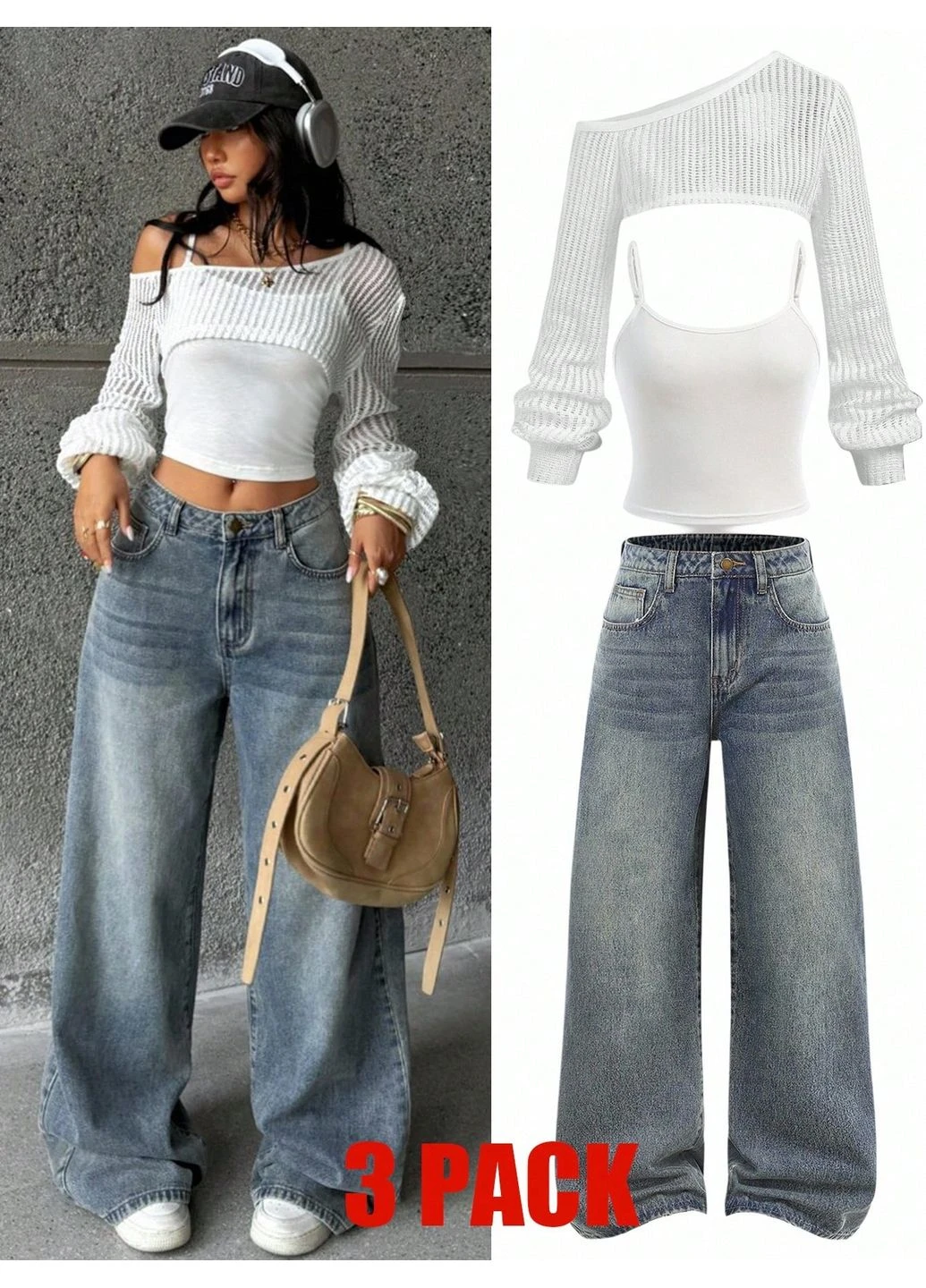 Белый демисезонный костюм SHEIN