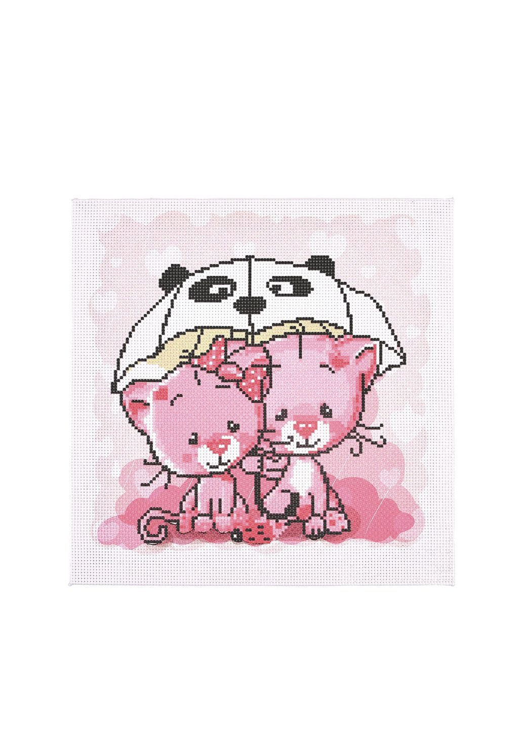 Набор для творчества вышивка крестиком "Котики под зонтиком" от украинского производителя цвет разноцветный ЦБ-00284063 Strateg (365699743)