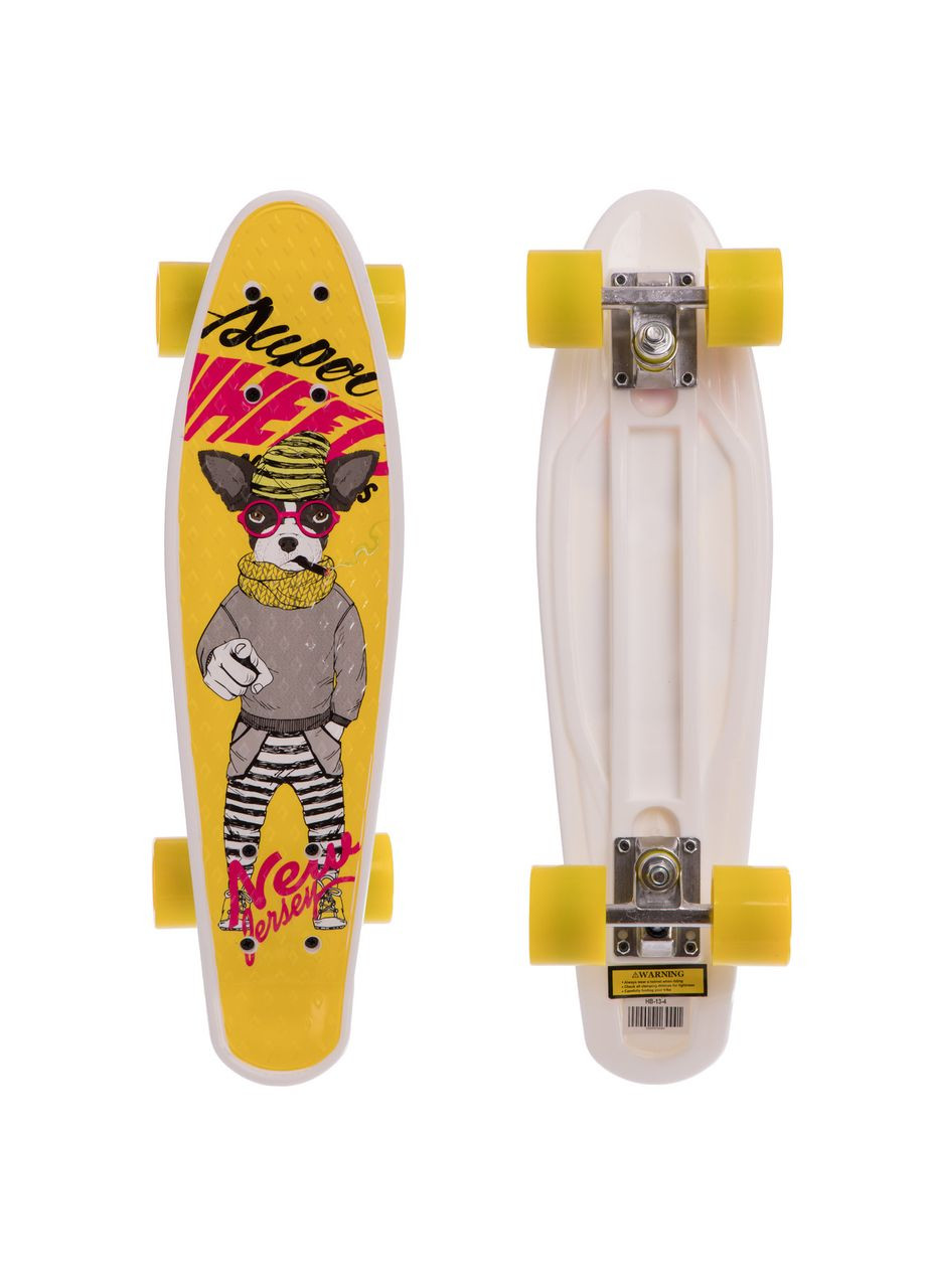 Скейтборд пластиковий Penny 22in з малюнком АБСТРАКЦІЯ (колесо-PU d-6см, розчин деки 55х14,5см, MIX жовтий) (HB-13-6) SP-Sport (361436115)