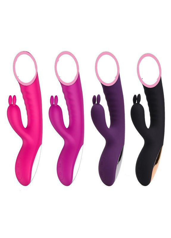 Вібратор фіолетовий з функцією обертання і нагрівання, подвійна стимуляція, 22,5 см No Brand (315725430)