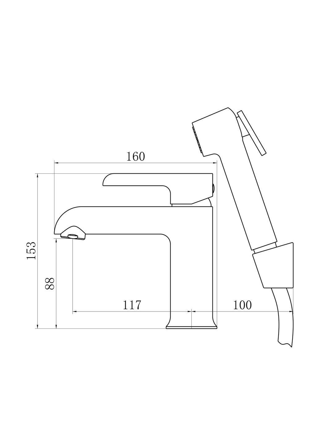 Змішувач для раковини Grand (з гігієнічним душем) QTGRA272CRM45670 Chrome Qtap (324250458)