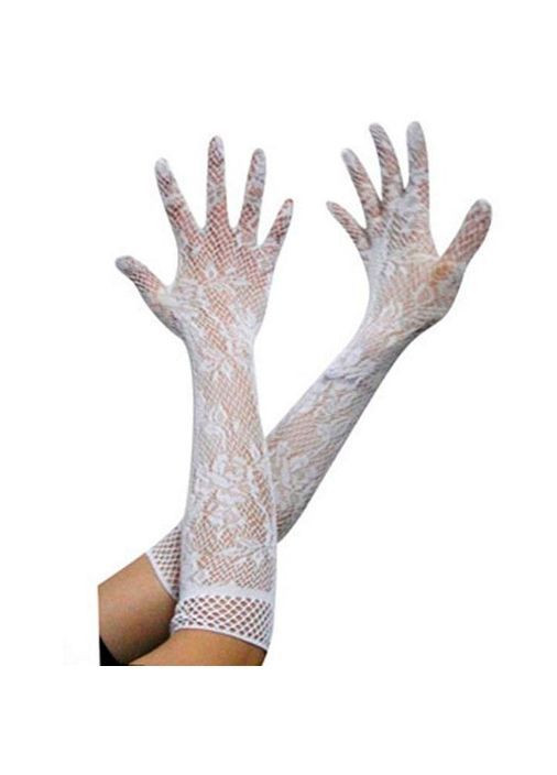Довгі мереживні гіпюрові рукавички - Білий - XS/S/M - Еротична білизна No Brand (367624486)