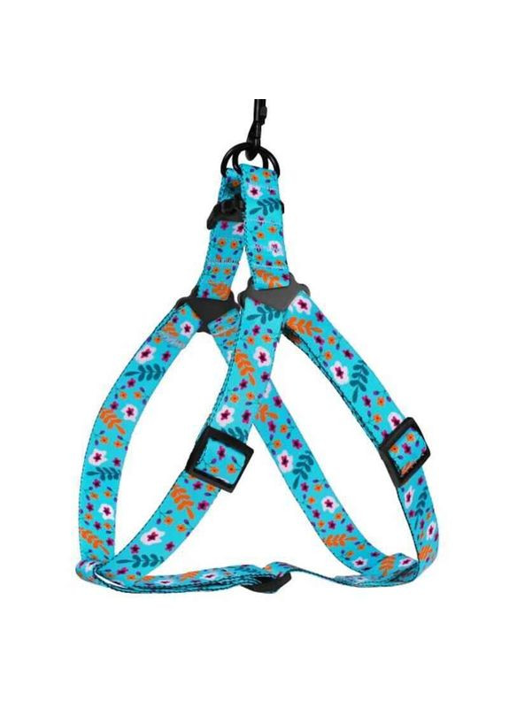 Шлея нейлонова з пластиковою пряжкою для собак різних порід Dog Urban Flowers Menthol - 2,0х45-60 см BronzeDog (361019503)