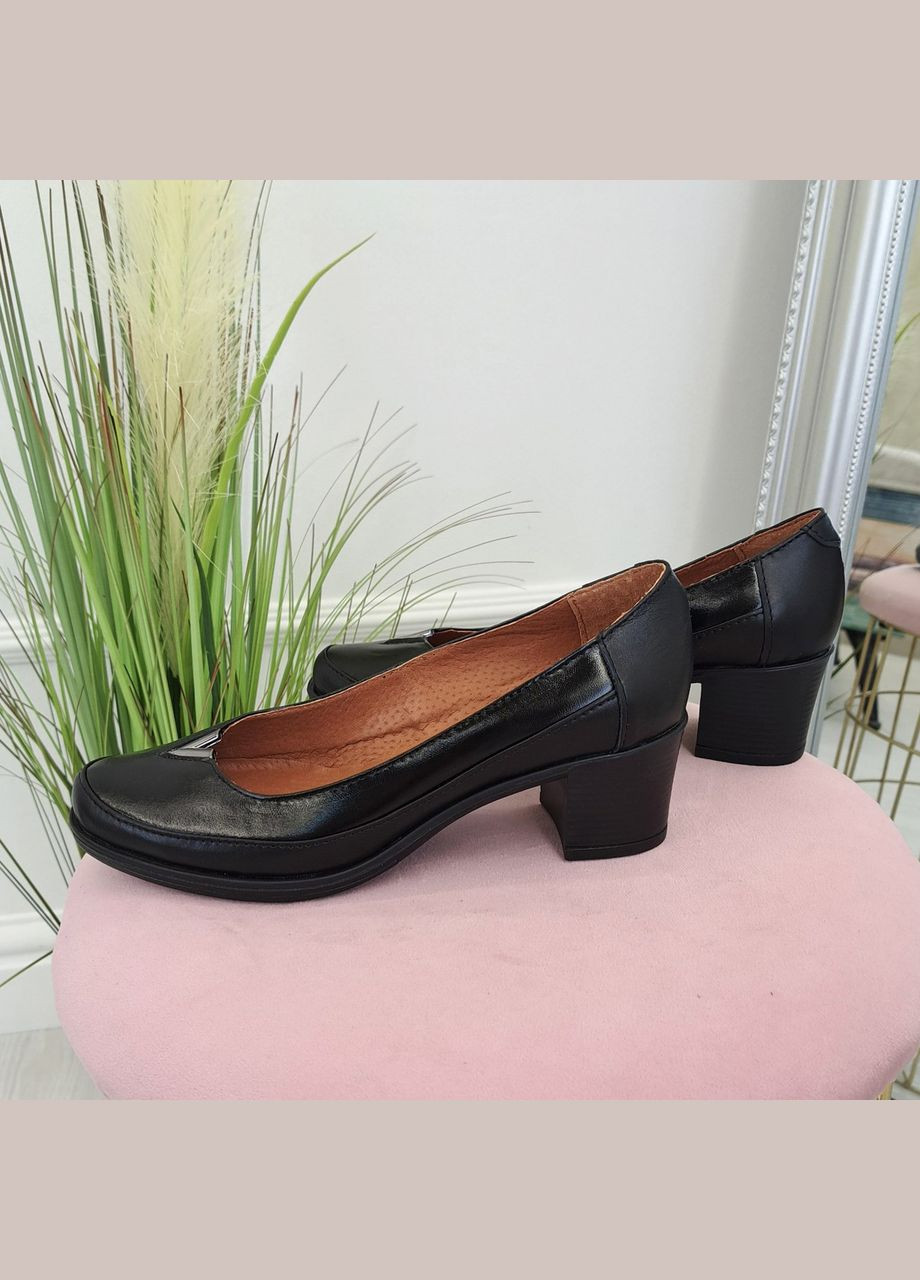 Vasha para Женские кожаные туфли на невысоком каблуке. 36 размер черный з, украина — демисезон (303931727)