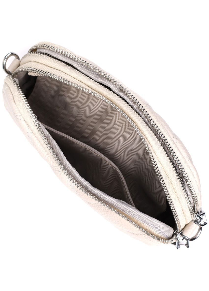 Сумка крос-боді через жіноче плече з натуральної шкіри середня Білий 38195 Vintage (355245254)