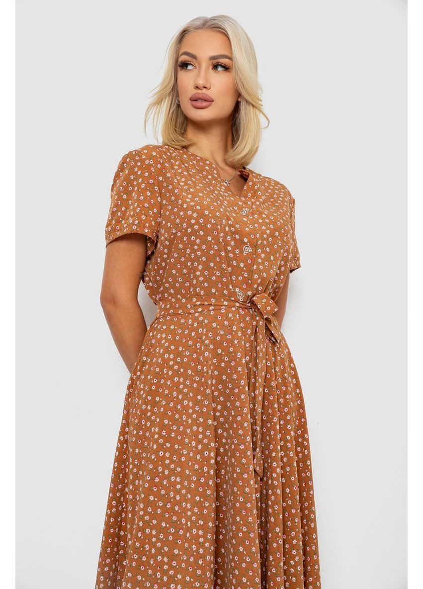 Коричнева сукня софт з принтом Ager