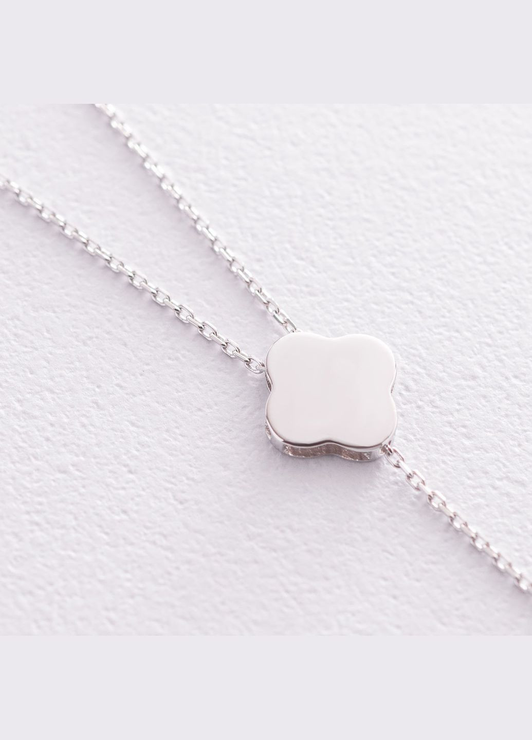 Колье Клевер в белом золоте кол01902 45 Oniks (264024386)