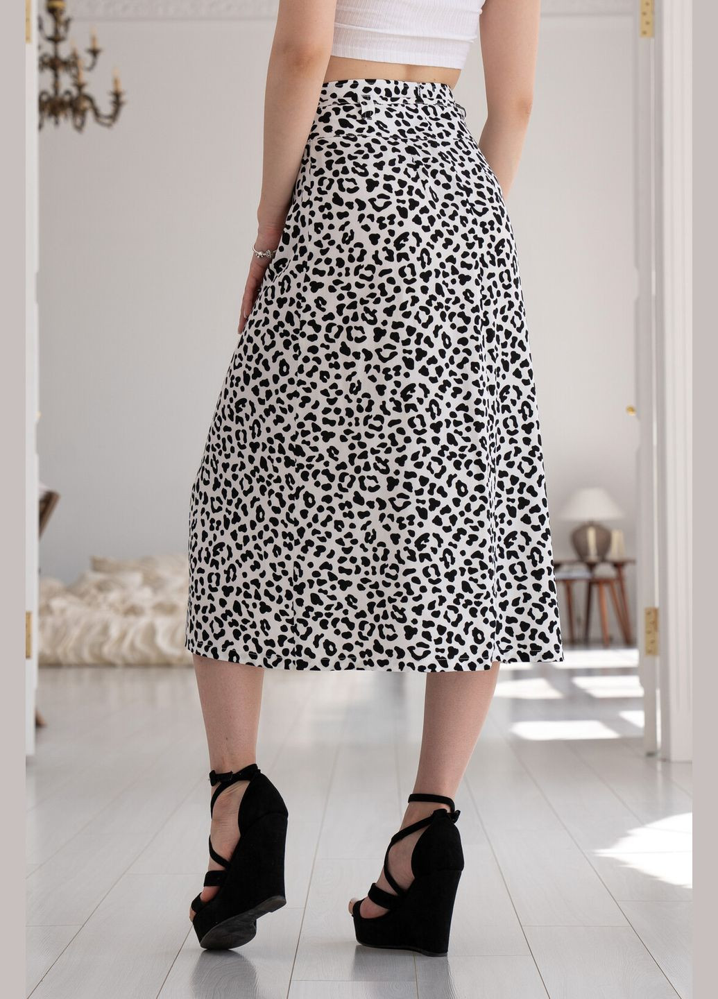 Черно-белая кэжуал, праздничный, офисная юбка ри мары петра сп 0322 RiMari на запах