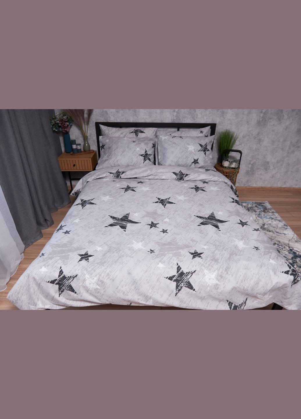 Комплект постельного белья Микросатин Premium «» семейный 160х220х2 наволочки 4х50х70 (MS-820002401) Moon&Star starlight (286762289)