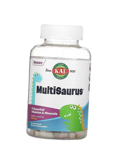 Мультивитамины и Минералы для детей, MultiSaurus Vitamins & Minerals, 180таб Фруктовый (36424023) KAL (367723907)