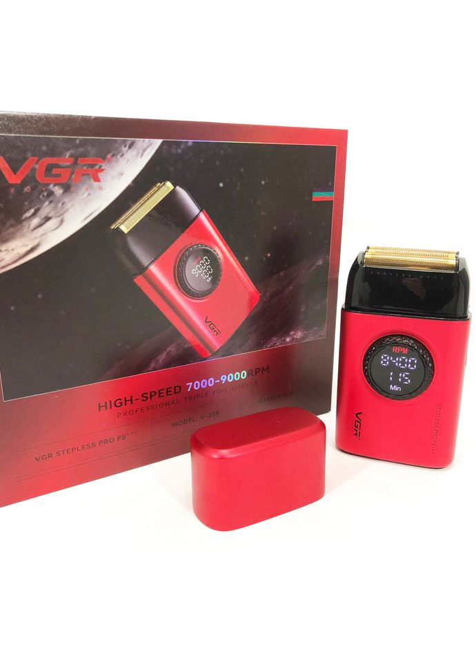 Електробритва V-378 RED шейвер, подвійне лезо, регулювання потужності 7000-9000 RPM. Колір: червоний VGR (364664271)