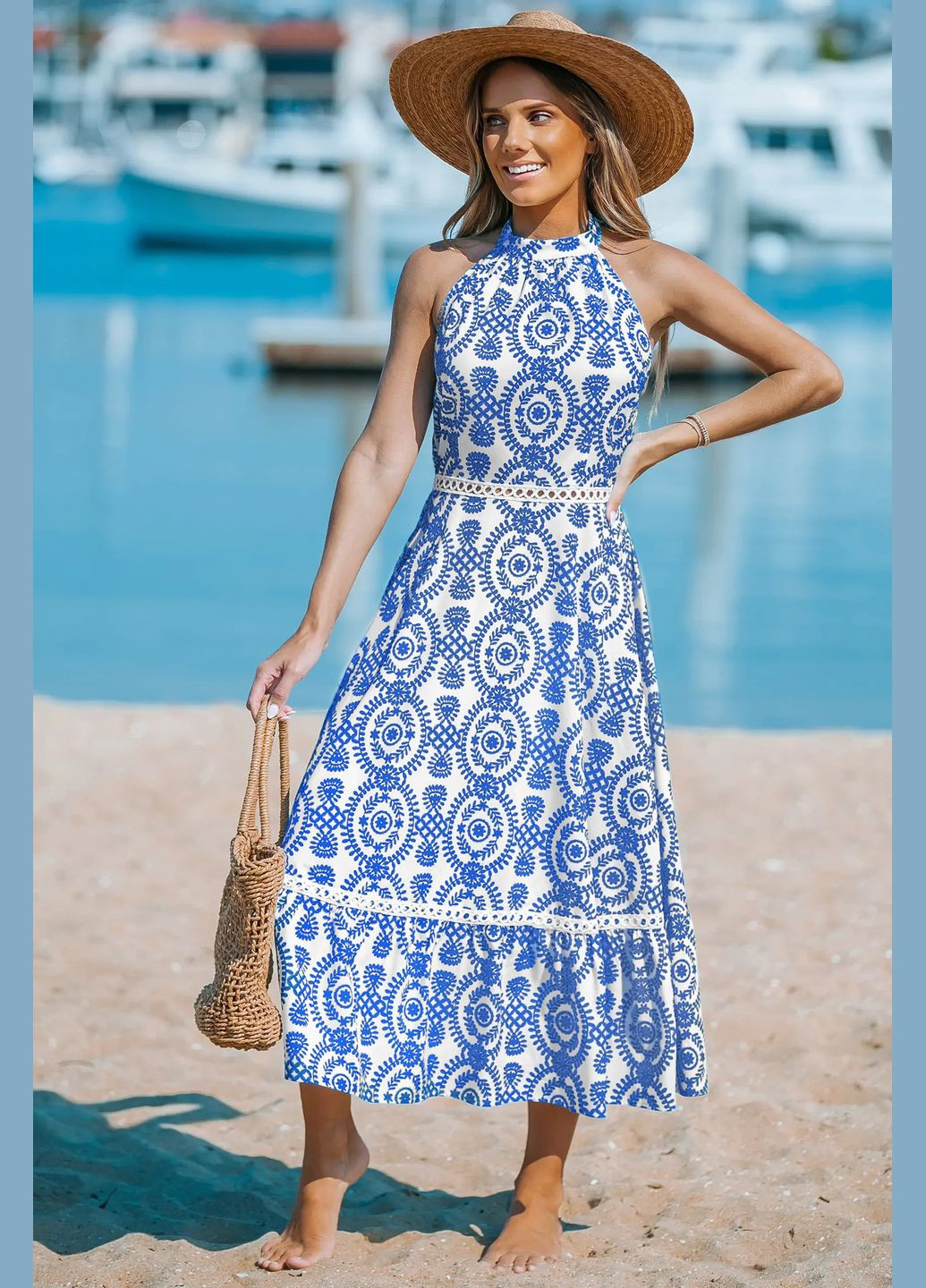 Белое повседневный платье CUPSHE с рисунком