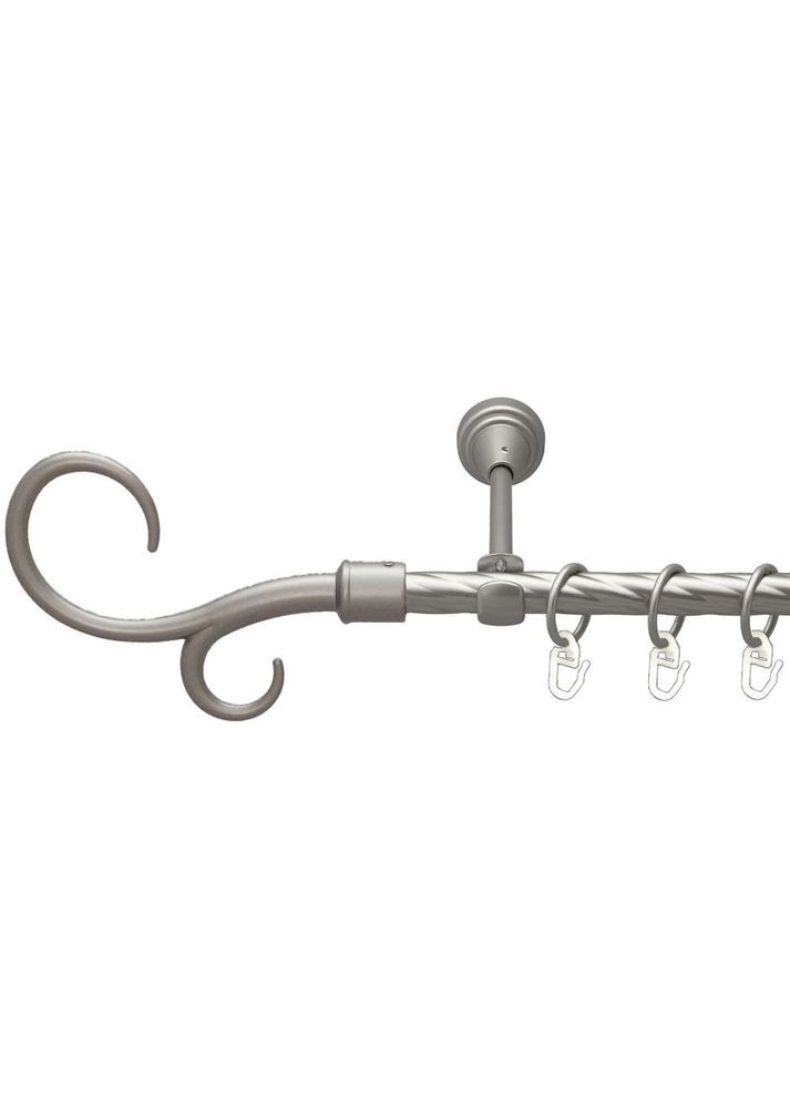 Карниз Гак Подвійний металевий однорядний відкритий скручена труба Сатин 16 мм 160 см (00-00022705) ORVIT (300690888)