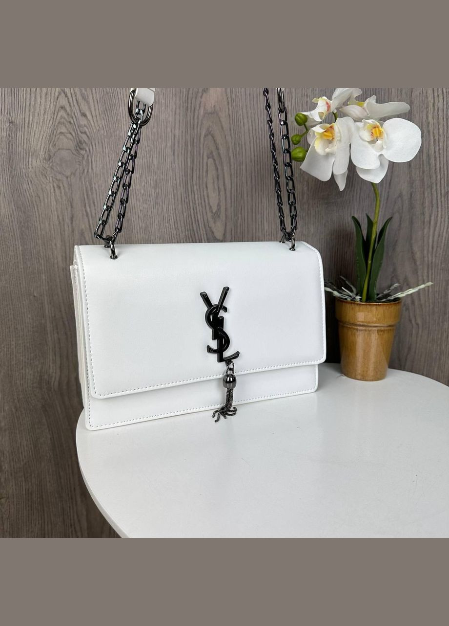 Женская мини сумка клатч с цепочкой на плечо экокожа люкс качество белая (sku_1145Н) No Brand (330576461)