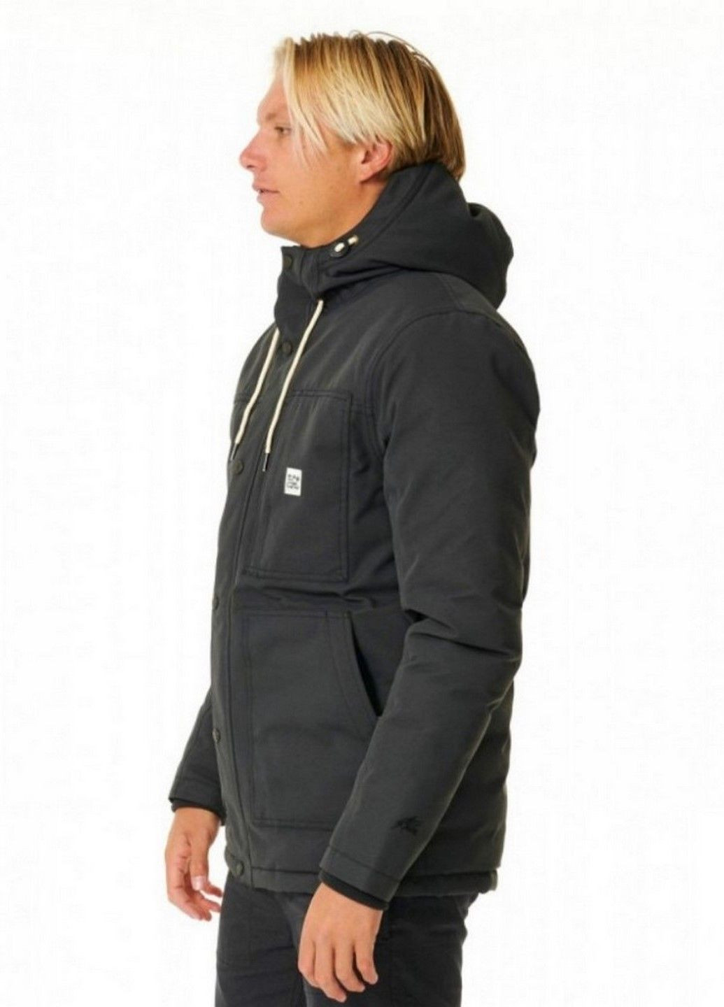 Черная зимняя мужская утепленная куртка anti series swc overtime 008mja-8264 Rip Curl