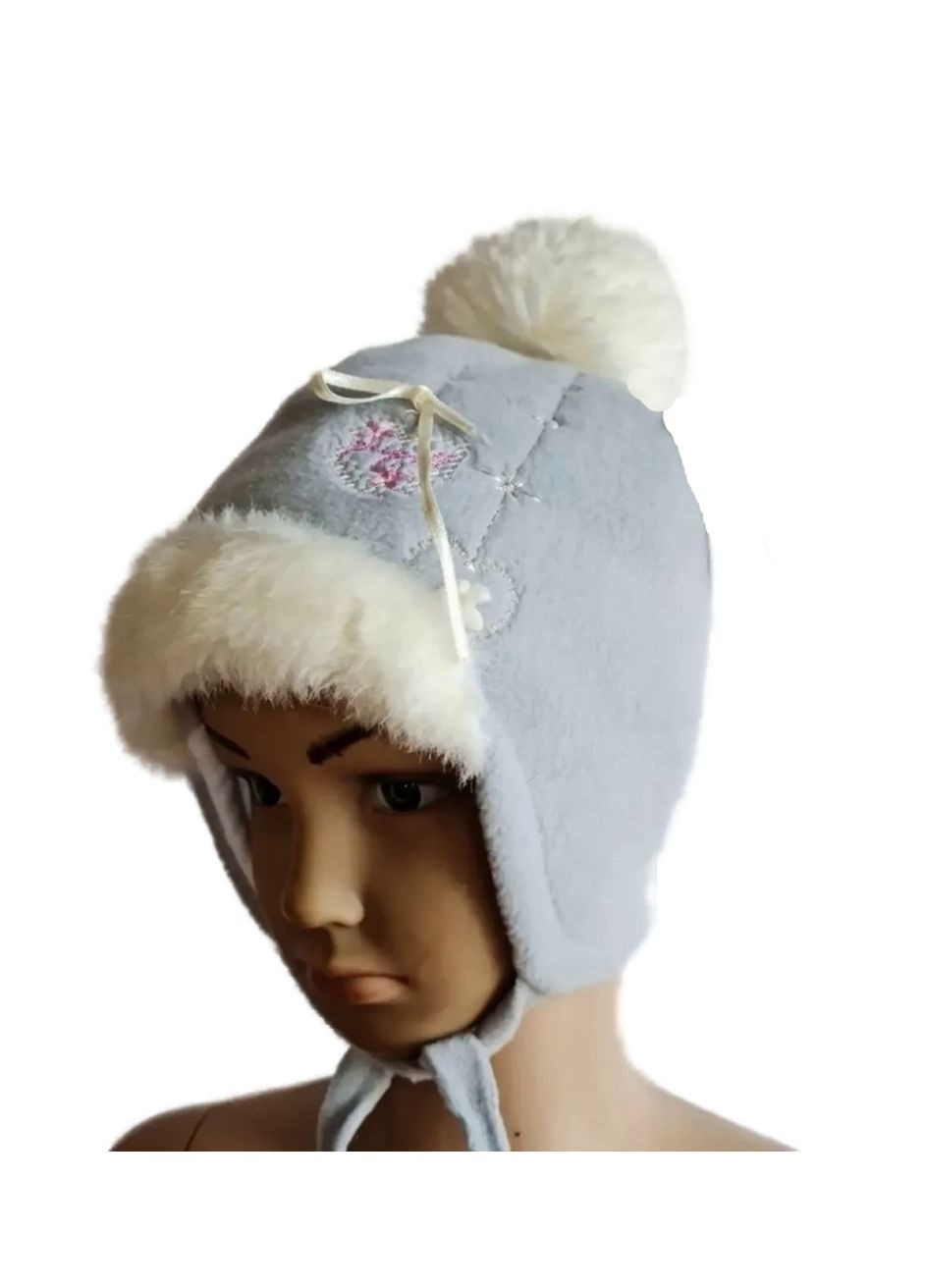 Зимова шапка для дівчинки Luba 2121 сіра 48-50 Pupill (305831536)