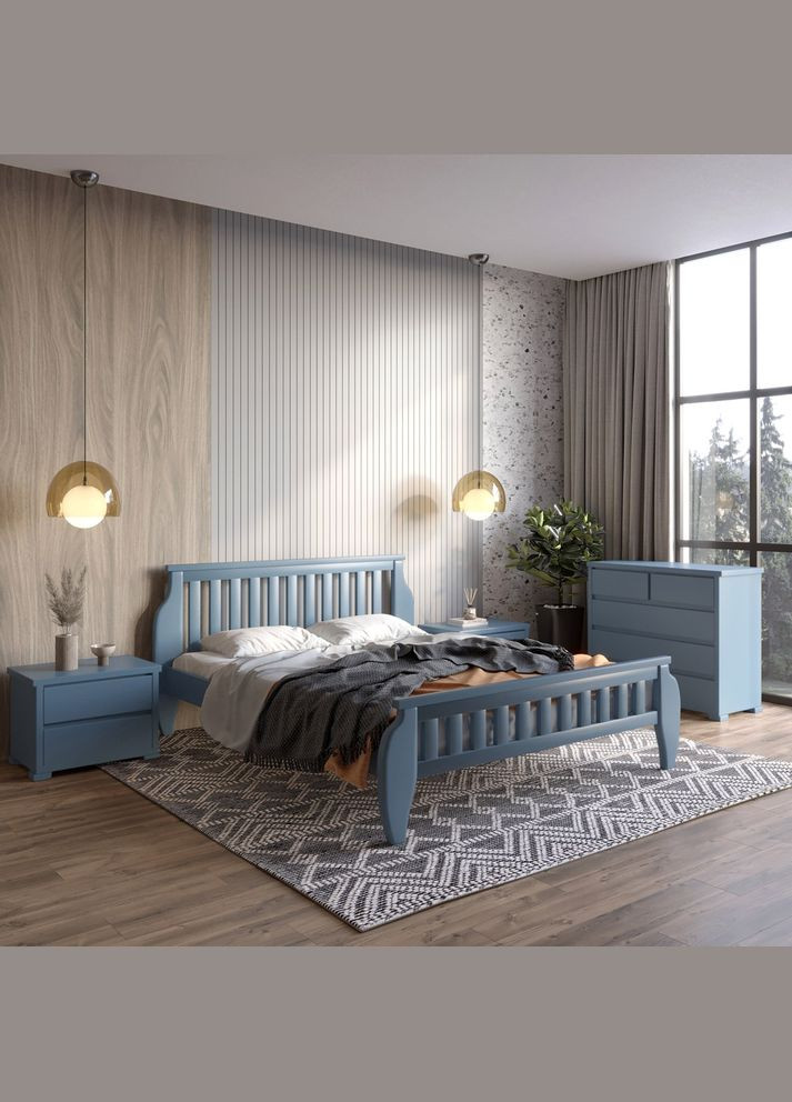 Полуторная деревянная кровать Прага (S7010R90B) 120х190 см (MBG-7225) Mebigrand (366086303)