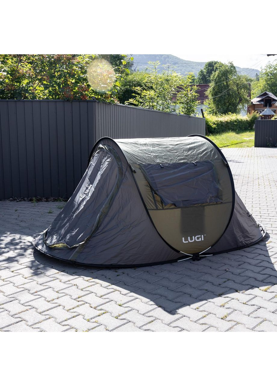 Намет туристичний 245×145×100 (см) кемпінговий для риболовлі 2 х місний Зелений LU-030GR No Brand (369478109)