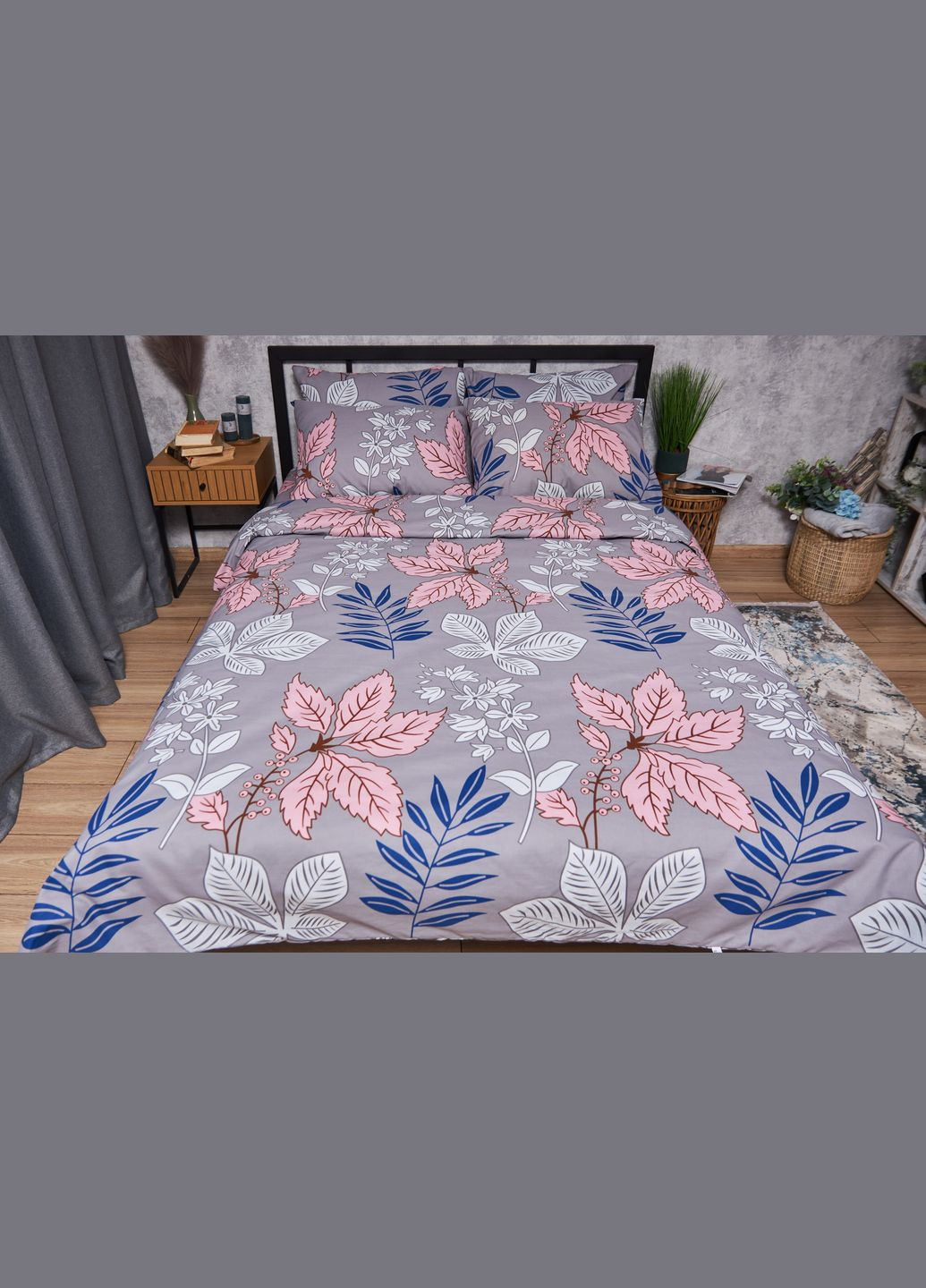 Комплект постільної білизни Бязь Gold Люкс сімейний 160х220х2 наволочки 4х70х70 (MS-820004199) Moon&Star Fossil (288536026)