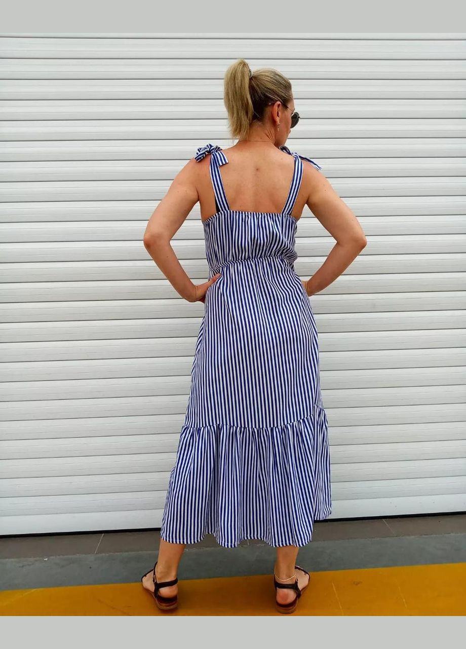 Білий вечірня літній сарафан у смужку на бретелях 2 Льва