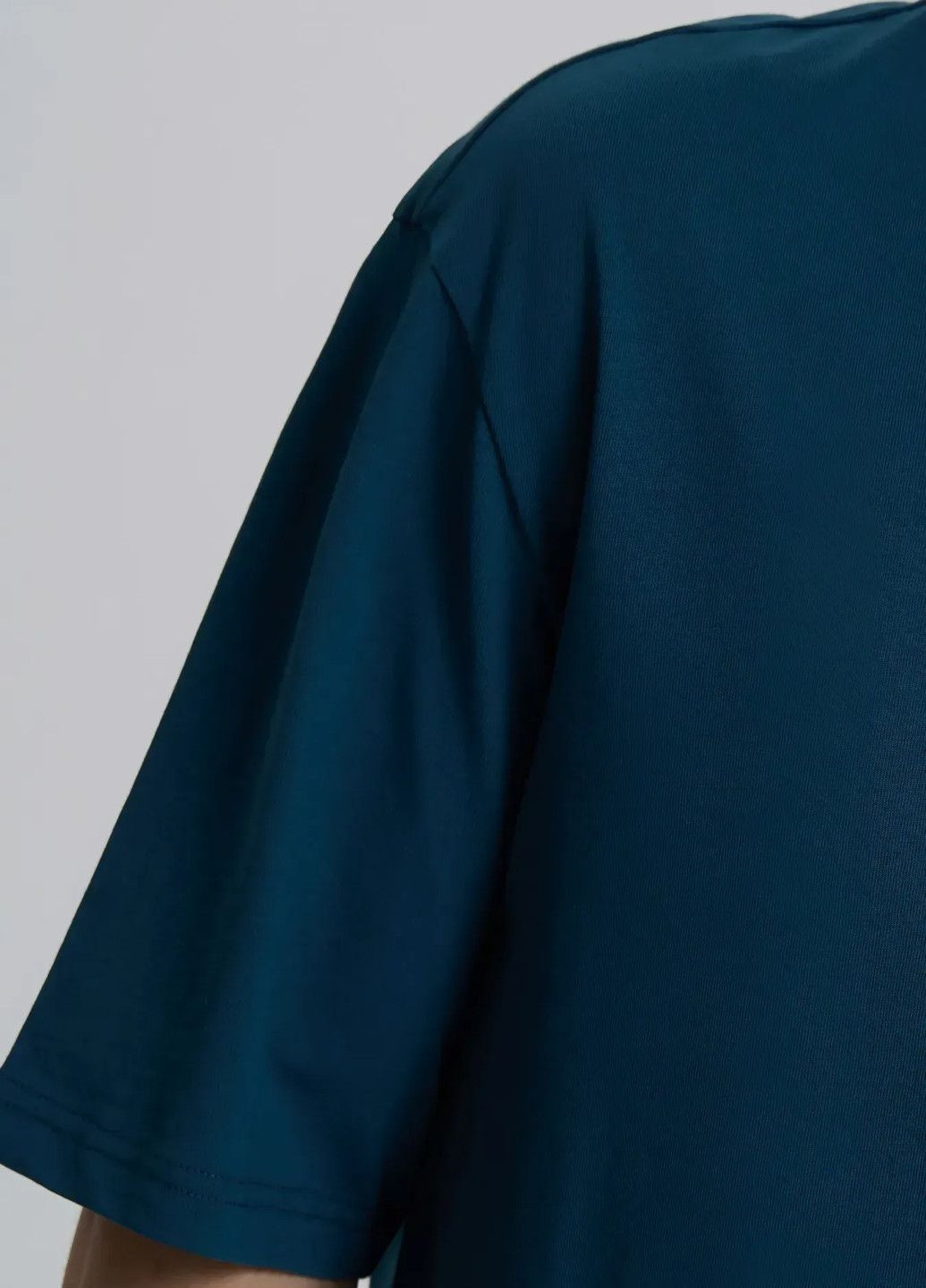 Синя футболка чоловіча з коротким рукавом Роза