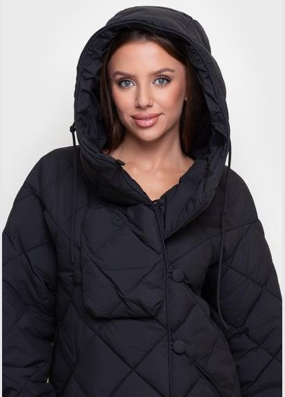 Черная стеганая куртка с капюшоном 88-89112-1-66 черный h24406f3-bk sam Samange