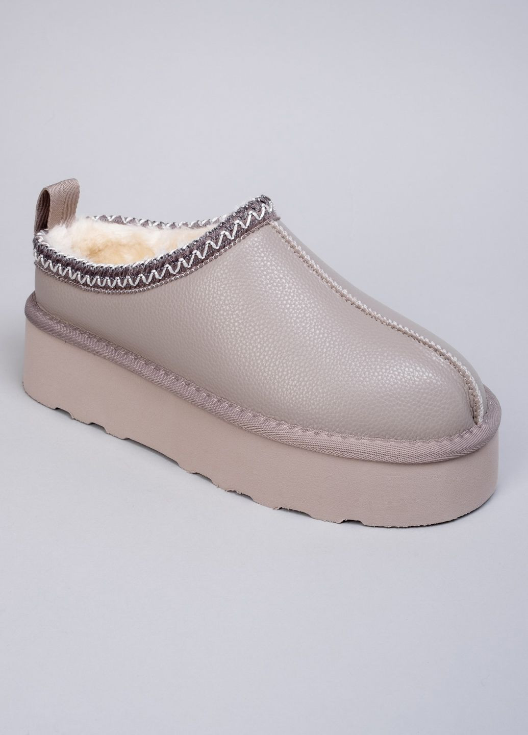 Угги женские 5852-1 серые кожанные 344460 Power (303397132)