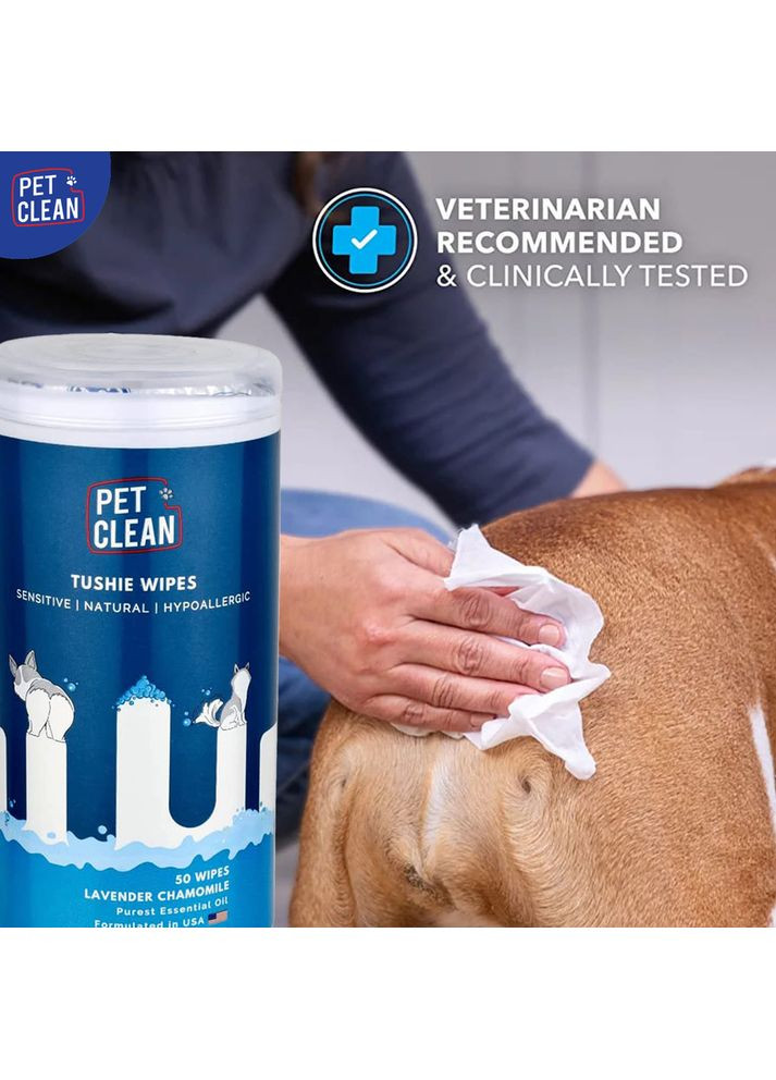 Салфетки влажные PET TUSHIE WIPES гипоаллергенные для домашних животных с ароматом Алоэ Вера 50шт Pet Clean (371348283)