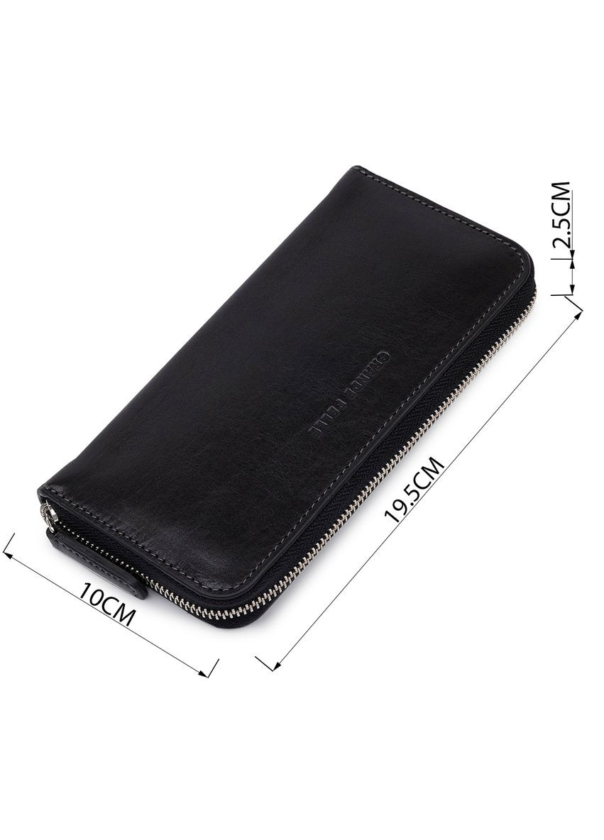 Женский кожаный кошелек на молнии с отделением для карт черный (sku_11562) No Brand (328218635)