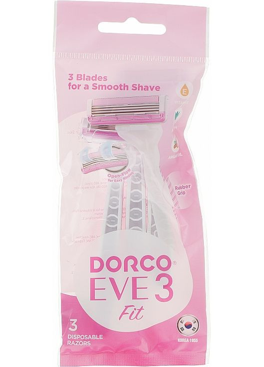 Бритва одноразовая с 3 лезвиями, 3 шт. Eve Fit 3 3шт (966689-32421) Dorco (365800306)