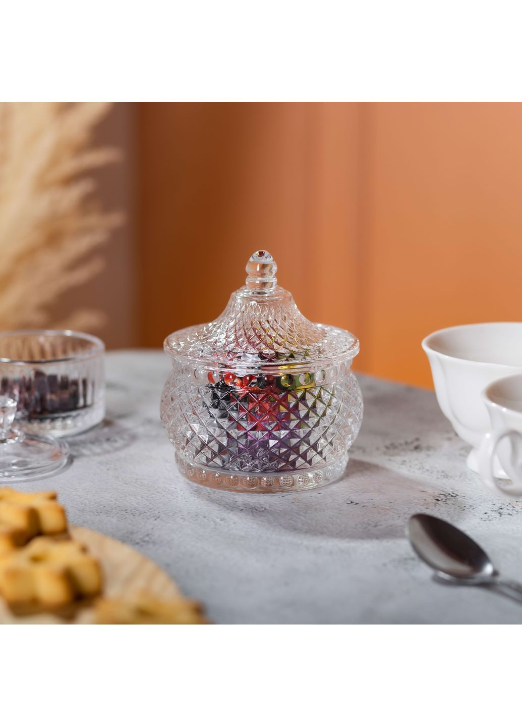 Сахарница стеклянная Yiwu Glass Jay с крышкой в восточном стиле HP-YH-4 No Brand (360977738)