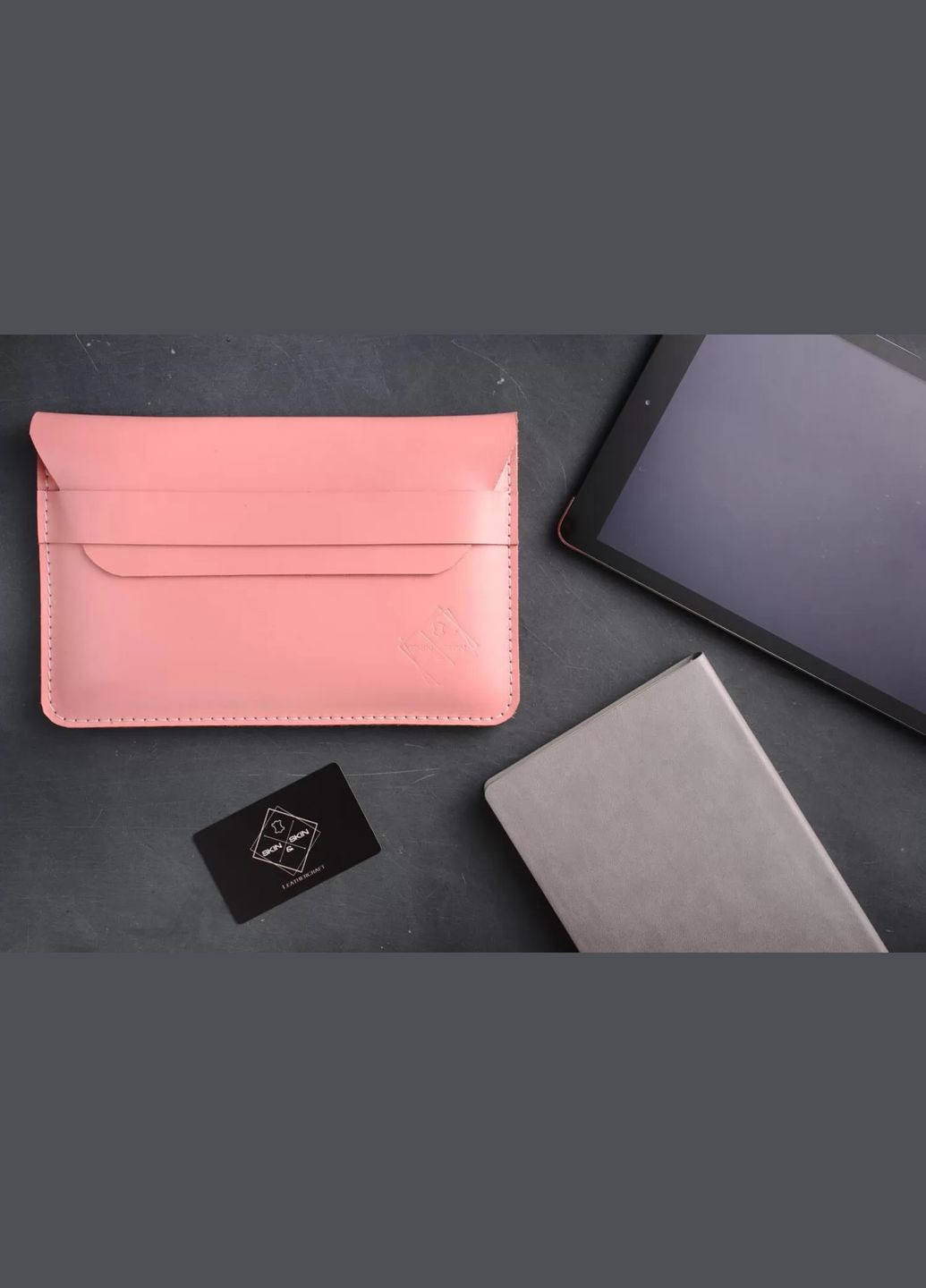 Кожаный Чехол для ноутбука Sleeve розовый пудровый 14 Skin and Skin (290850396)