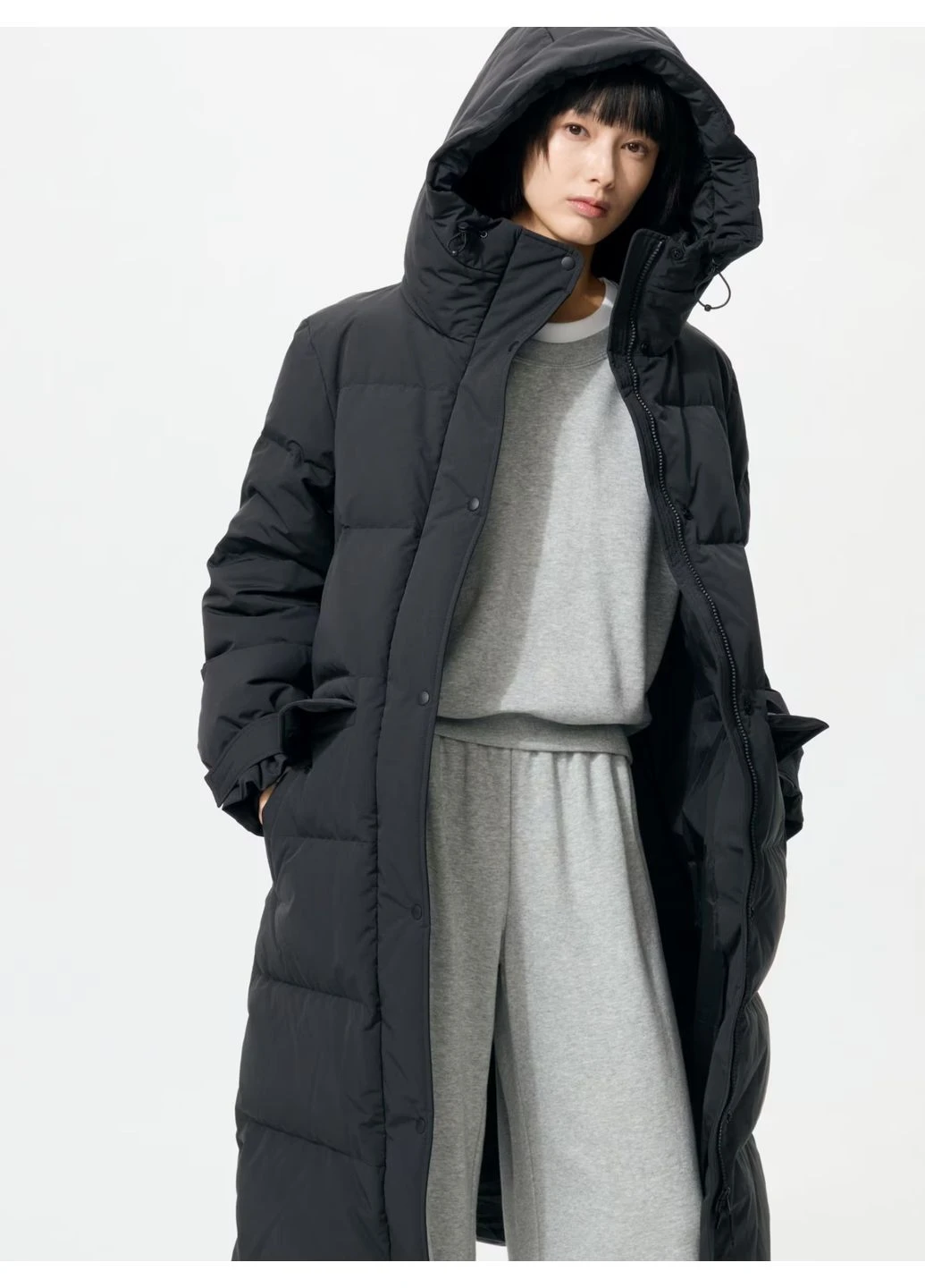 Черный Пуховик Uniqlo