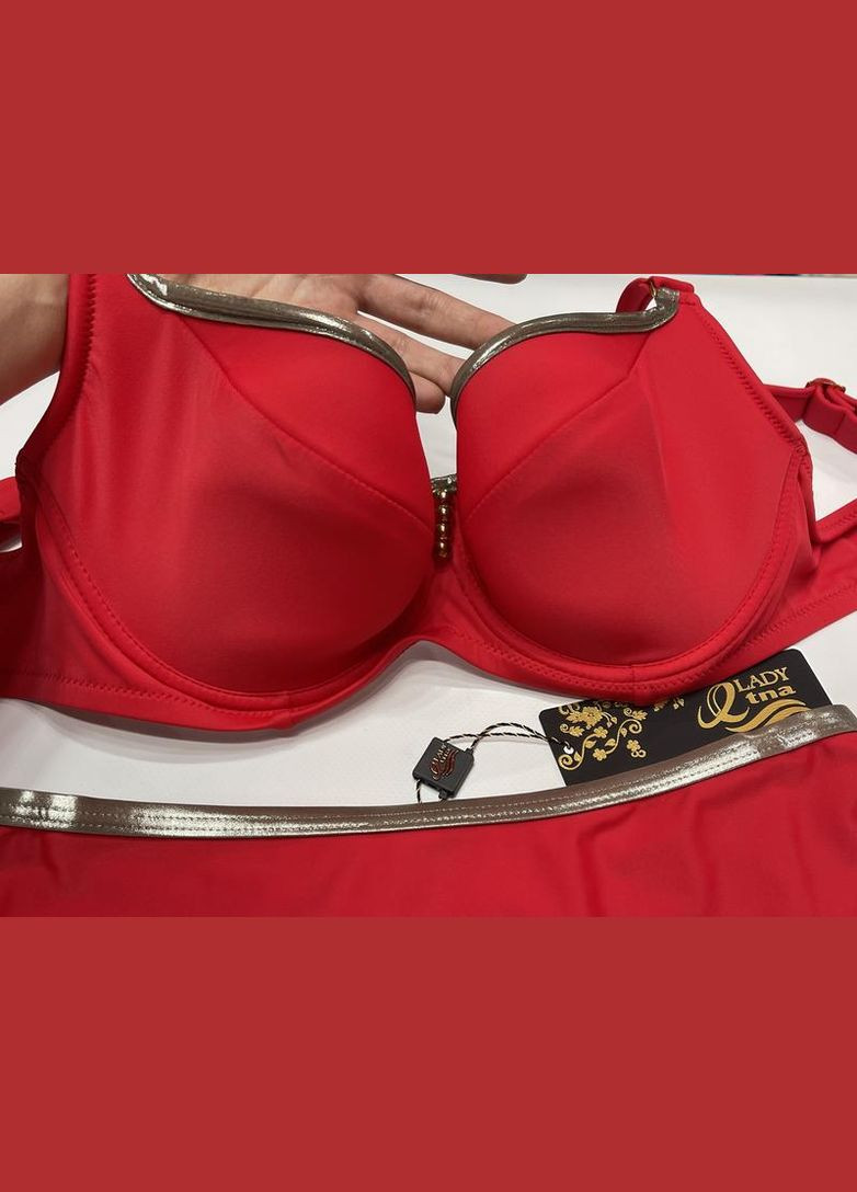 Красный демисезонный купальник раздельный (бюстгальтер,трусики) Etna