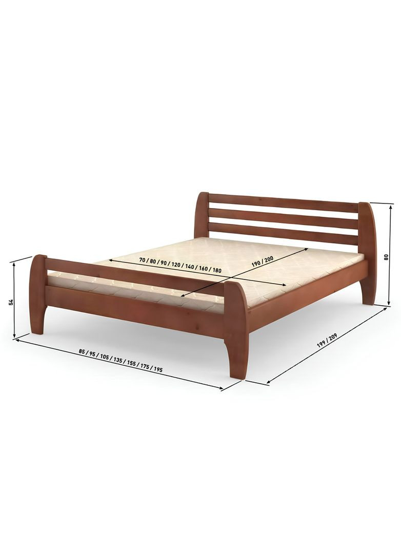 Двуспальная деревянная кровать Милан (RAL8025) 160х190 см (MBG-6375) Mebigrand (368278539)