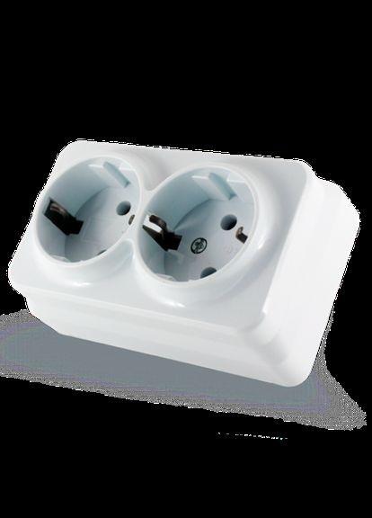 Розетка подвійна із заземленням electric Country накладна біла 8005-52,W Erste Electric (334847476)